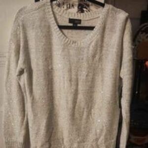 A.N.A. sequin white sweater holiday style new with tags